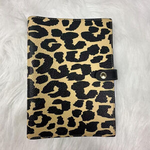 Coach Notebook With Leopard Print In Leather Gold/Leopard Multi CBG94 NWT